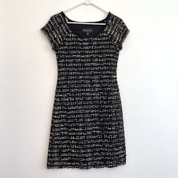 CONNECTED APPAREL Black Beige Giraffe Leopard Animal Tiered Ruffle Sheath Dress - Picture 1 of 10